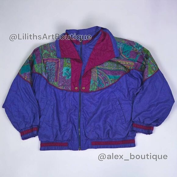 Vintage Lavon Windbreaker Zip-Up Jacket(S007)-Size L for Women - Picture 4 of 9